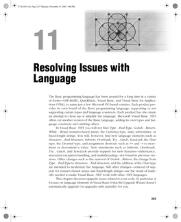Resolving Issues with Language