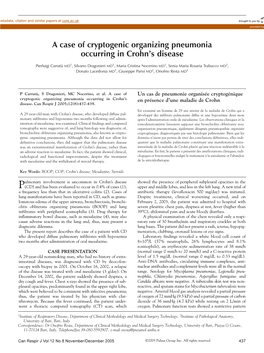 A Case of Cryptogenic Organizing Pneumonia Occurring in Crohn's