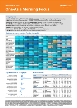 One-Asia Morning Focus