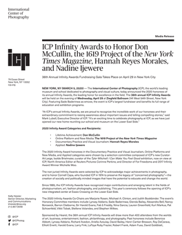 2020 Infinity Awards Press Release