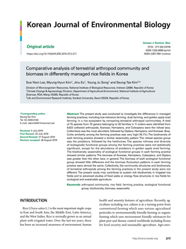 Korean Journal of Environmental Biology