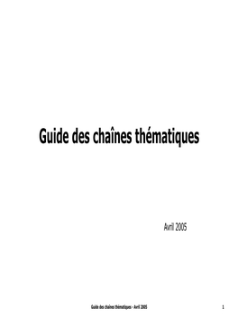 Guide Des Chaînes Thématiques