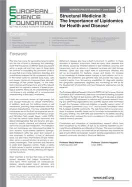 Structural Medicine II: the Importance of Lipidomics for Health and Disease1