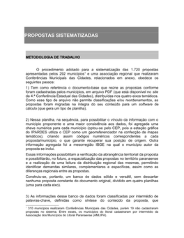 Propostas Sistematizadas