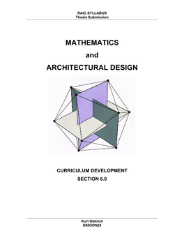 MATHEMATICS and ARCHITECTURAL DESIGN