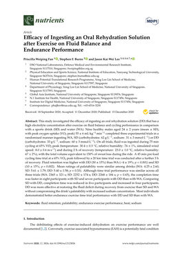 Efficacy of Ingesting an Oral Rehydration Solution After Exercise