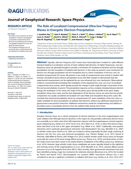 The Role of Localized Compressional Ultra-Low Frequency Waves In