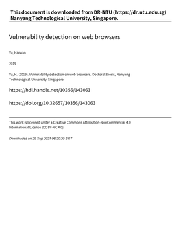 Vulnerability Detection on Web Browsers