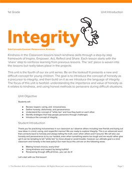 Unit 4 – Integrity