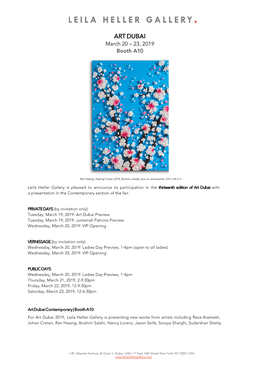 ART DUBAI March 20 – 23, 2019 Booth A10