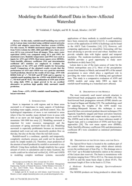 Modeling the Rainfall-Runoff Data in Snow-Affected Watershed