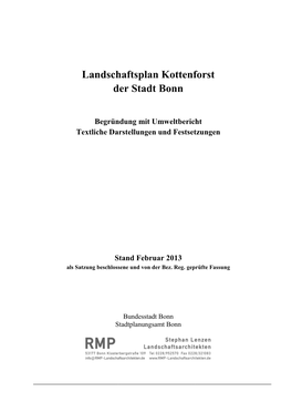 Landschaftsplan Kottenforst Der Stadt Bonn