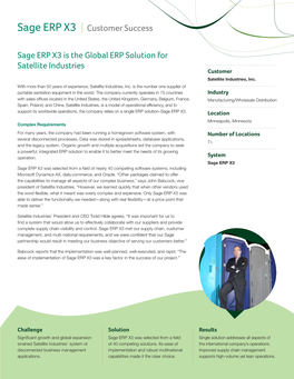 Sage ERP X3 I Customer Success Sage ERP X3 Is the Global ERP