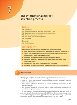 The International Market Selection Process