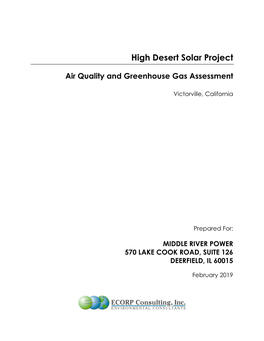 High Desert Solar Project