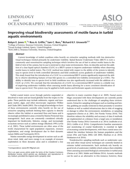 Improving Visual Biodiversity Assessments of Motile Fauna in Turbid Aquatic Environments