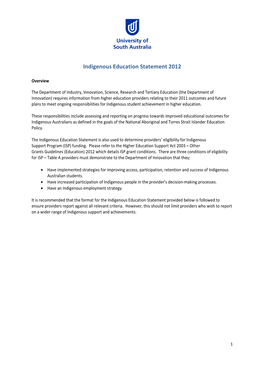 Indigenous Education Statement 2012