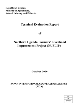 Terminal Evaluation Report of Northern Uganda Farmers