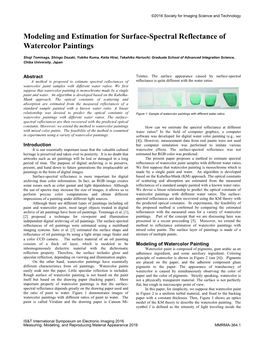 Modeling and Estimation for Surface-Spectral Reflectance of Watercolor Paintings