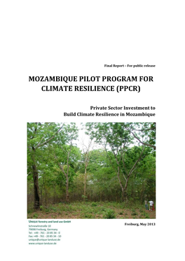 Mozambique Pilot Program for Climate Resilience (Ppcr)