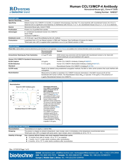 Human CCL13/MCP-4 Antibody