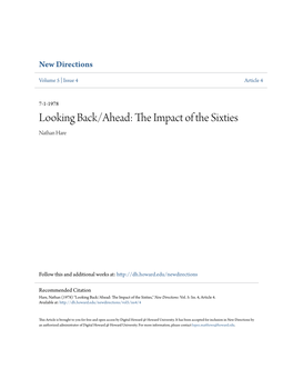 Looking Back/Ahead: the Impact of the Sixties