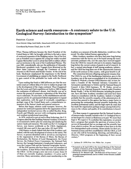 Geological Survey: Introduction to the Symposium*