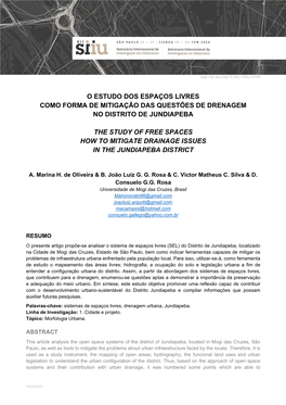 O Estudo Dos Espaços Livres Como Forma De Mitigação Das Questões De Drenagem No Distrito De Jundiapeba the Study of Free Sp