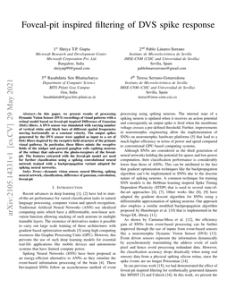 Foveal-Pit Inspired Filtering of DVS Spike Response