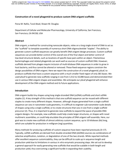 Construction of a Novel Phagemid to Produce Custom DNA Origami Scaffolds