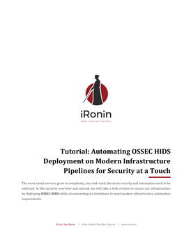 Tutorial: Automating OSSEC HIDS Deployment on Modern Infrastructure Pipelines for Security at a Touch