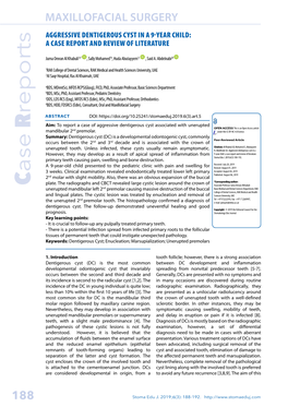 Aggressive Dentigerous Cyst in a 9-Year Child: a Case Report and Review of Literature