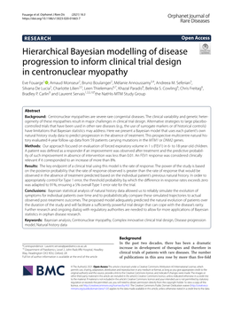 Hierarchical Bayesian Modelling of Disease Progression to Inform