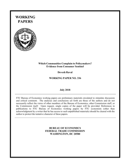 Which Communities Complain to Policymakers? Evidence from Consumer Sentinel