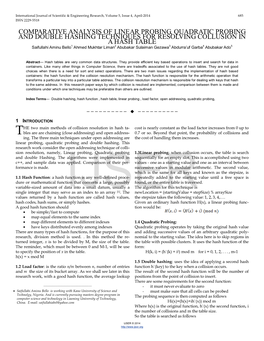 Comparative Analysis of Linear Probing, Quadratic Probing and Double