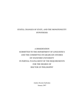 States, Changes of State, and the Monotonicity Hypothesis