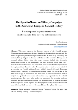 The Spanish-Moroccan Military Campaigns in the Context of European Colonial History