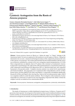 Cytotoxic Acetogenins from the Roots of Annona Purpurea