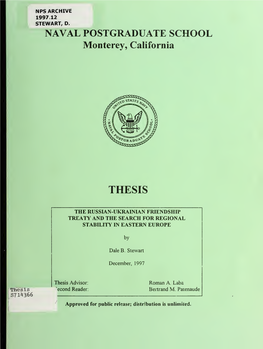 The Russian-Ukrainian Friendship Treaty and the Search for Regional Stability in Eastern Europe