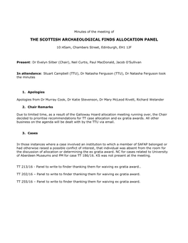 The Scottish Archaeological Finds Allocation Panel