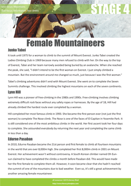Female Mountaineers.Indd