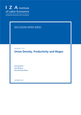 Union Density, Productivity and Wages