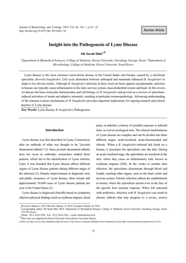 Insight Into the Pathogenesis of Lyme Disease