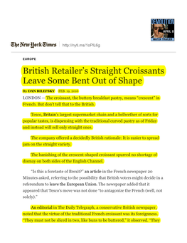 British Retailer's Straight Croissants Leave Some Bent out of Shape