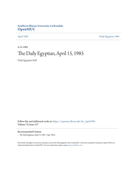 The Daily Egyptian, April 15, 1985