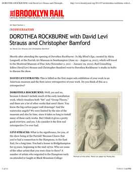 DOROTHEA ROCKBURNE with David Levi Strauss and Christoph