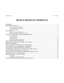 Human Rights in Morocco