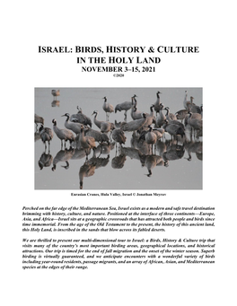 Israel: Birds, History & Culture in the Holy Land November 3–15, 2021 ©2020