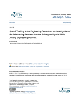 Spatial Thinking in the Engineering Curriculum: an Investigation of the Relationship Between Problem Solving and Spatial Skills Among Engineering Students