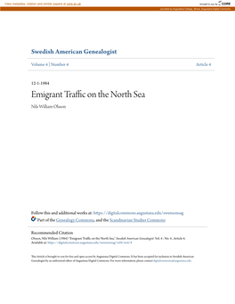 Emigrant Traffic on the North Sea